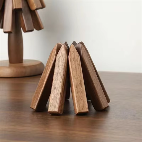 Walnut Wooden Trivet Set